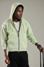 Fleece Hoodie Pastel Green - Image 7